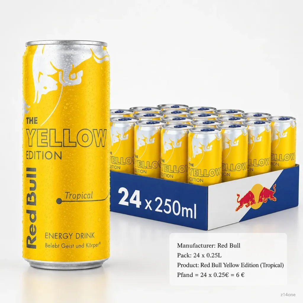 [01-0138] Red Bull Yellow (Tropical) DOSE ( 24 x 0.25L )