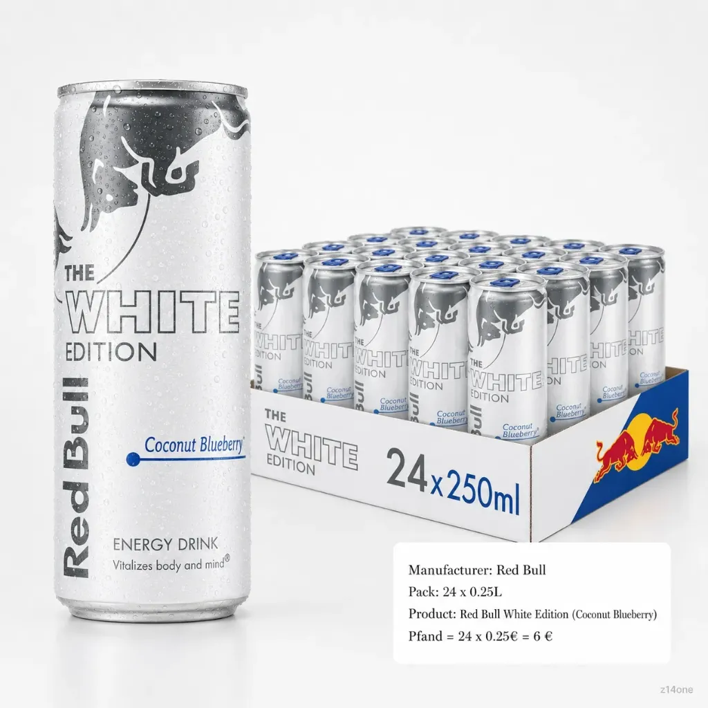[01-0074] Red Bull White (Kokos-Blaubeere) DOSE ( 24 x 0.25L )
