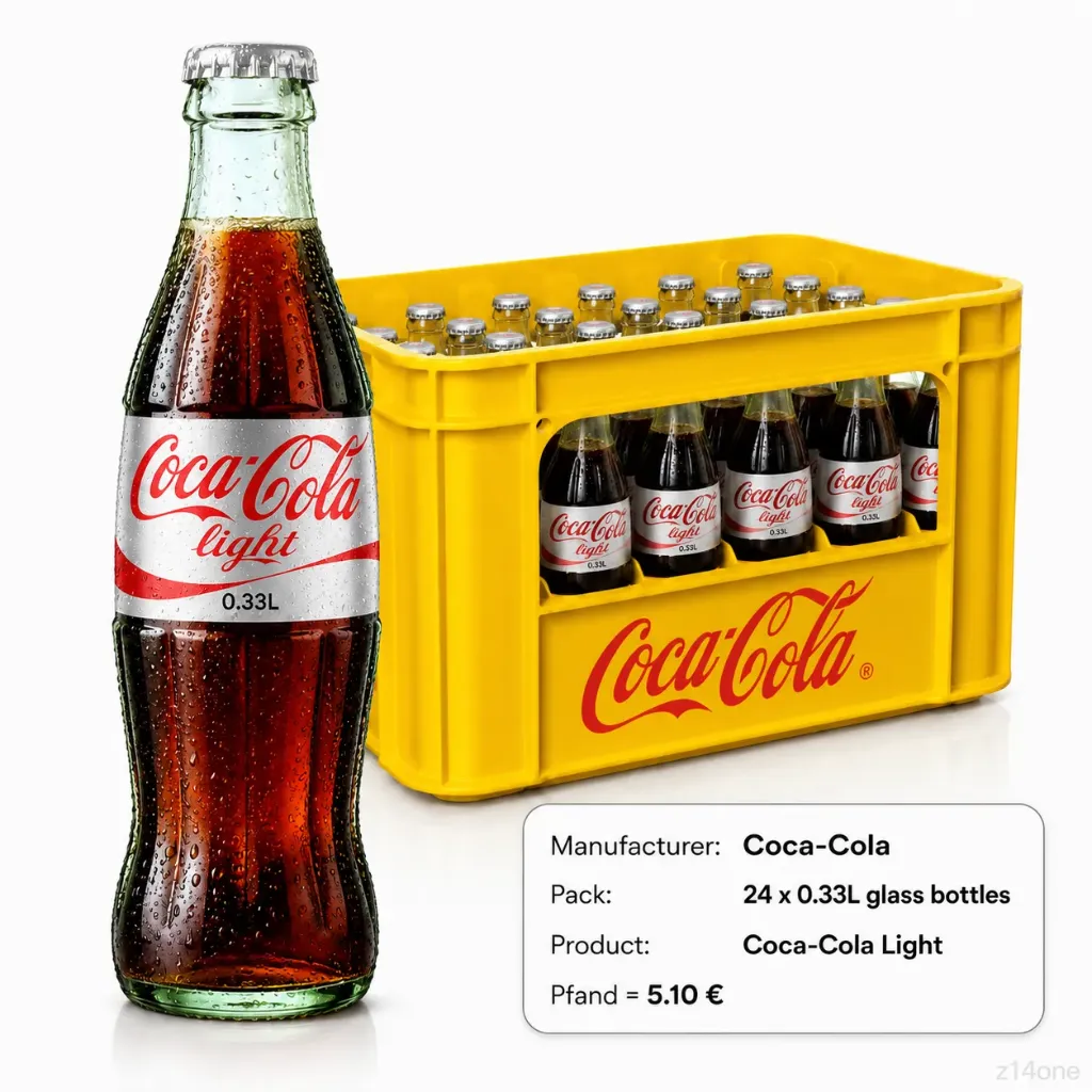 [02-0164] Coca Cola Light   GLASS ( 24 x 0,33 L )