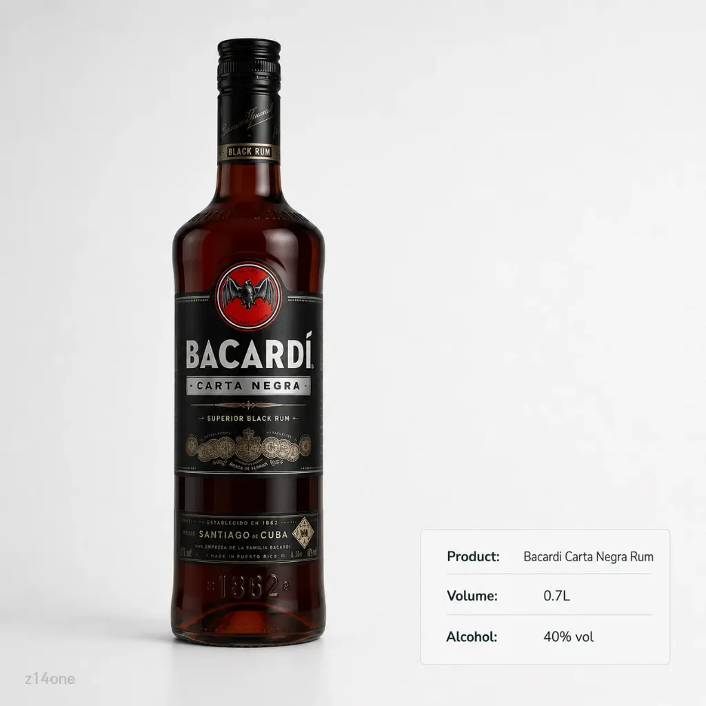 Bacardi Carta Negra Rum 40% Vol. 0.7 L